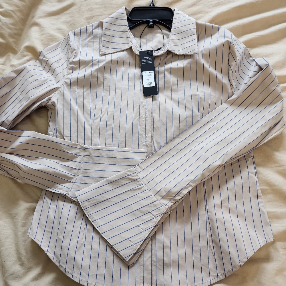 Womens Blue Striped Shirt